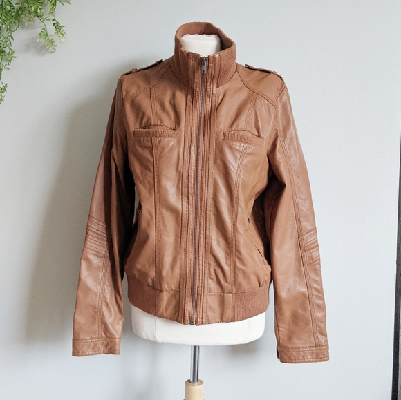 xhilaration brown leather jacket